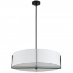 Preston 4 LT Incandescent Pendant, Matte Black w/ White Shade