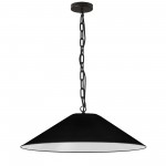 Presley Incandescent Pendant, Matte Black with Black Shade, L