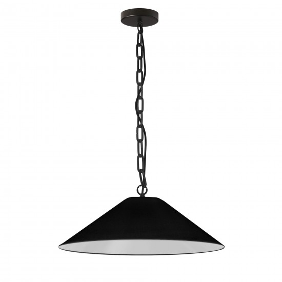 Presley Incandescent Pendant, Matte Black with Black Shade, M