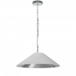 Presley Incandescent Pendant, Polished Chrome with White / Silver Shade, M