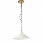 Incandescent Pendant, Aged Brass with Cream Shade, S