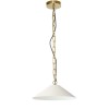 Incandescent Pendant, Aged Brass with Cream Shade, S