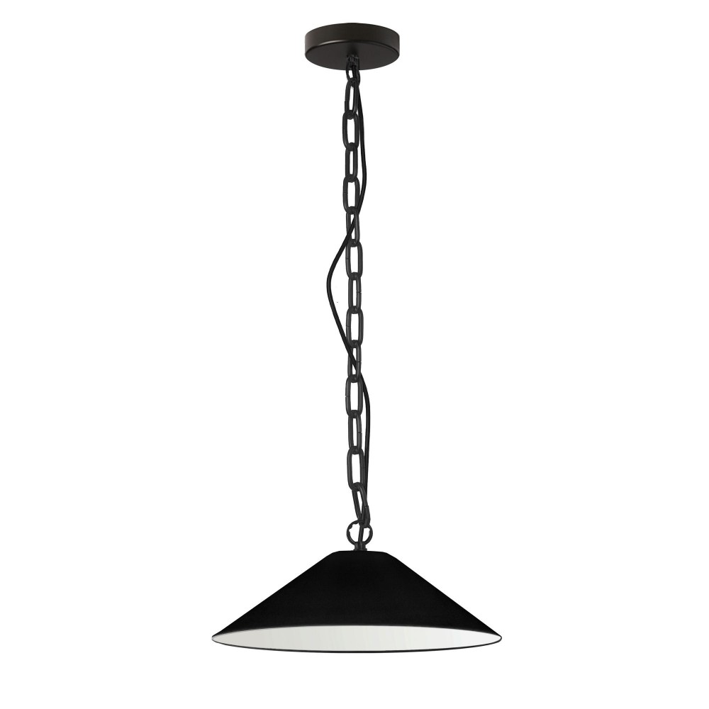 Presley Incandescent Pendant, Matte Black with Black Shade, S