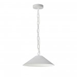 Presley Incandescent Pendant, Matte White with White Shade, S