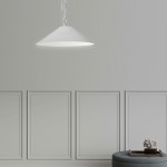 Presley Incandescent Pendant, Matte White with White Shade, S