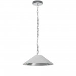 Presley Incandescent Pendant, Polished Chrome with White / Silver Shade, S