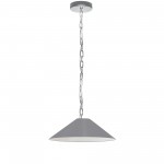 Presley Incandescent Pendant, Polished Chrome with Grey Shade, S