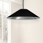 Presley Incandescent Pendant, Matte Black with Black / Silver Shade