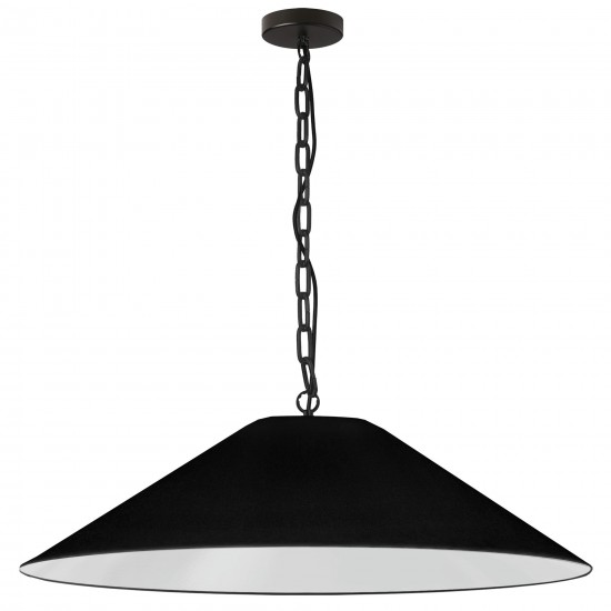 Presley Incandescent Pendant, Matte Black with Black Shade