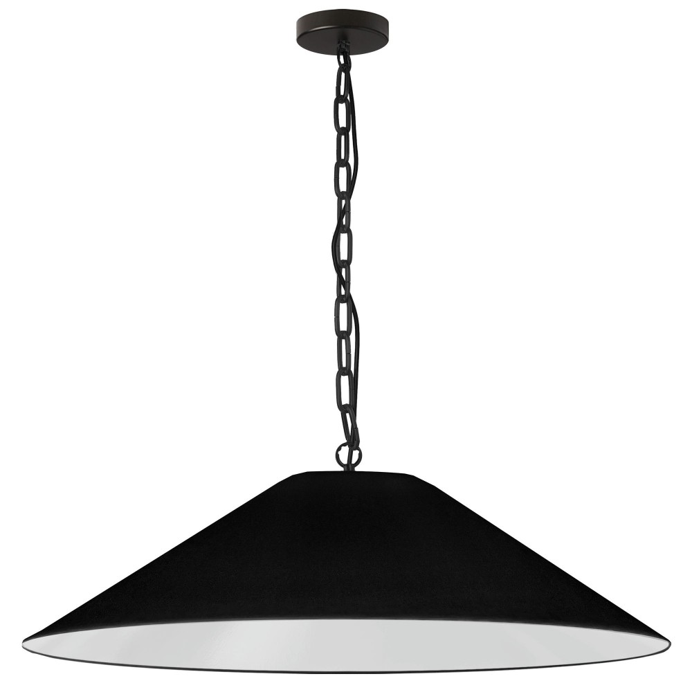 Presley Incandescent Pendant, Matte Black with Black Shade