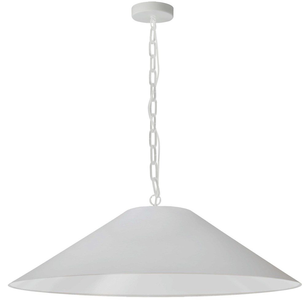 Presley Incandescent Pendant, Matte White with White Shade