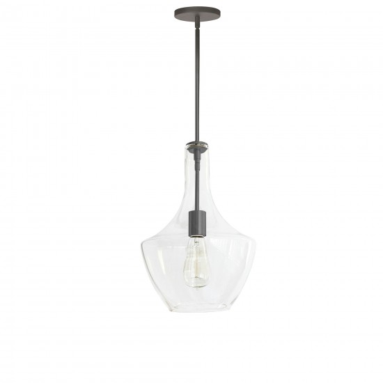 Petalite Incandescent Pendant, Matte Black with Clear Glass , PTL-101P-MB