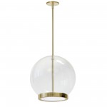 15W Pendant, Aged Brass with Clear Glass