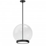 15W Pendant, Matte Black with Clear Glass