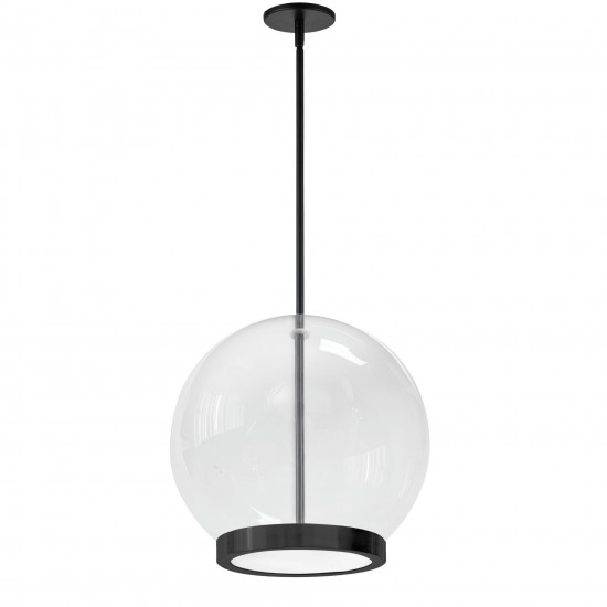 15W Pendant, Matte Black with Clear Glass