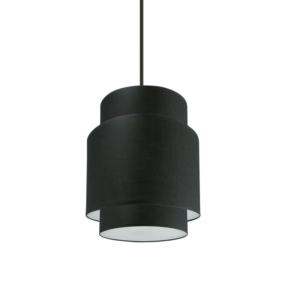 Priya Incandescent Pendant, Matte Black with Black Shade