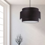 Priya 4 LT Incandescent Chandelier, Matte Black w/ Black Shade