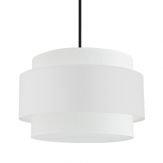 Priya 4 LT Incandescent Chandelier, Matte Black w/ White Shade