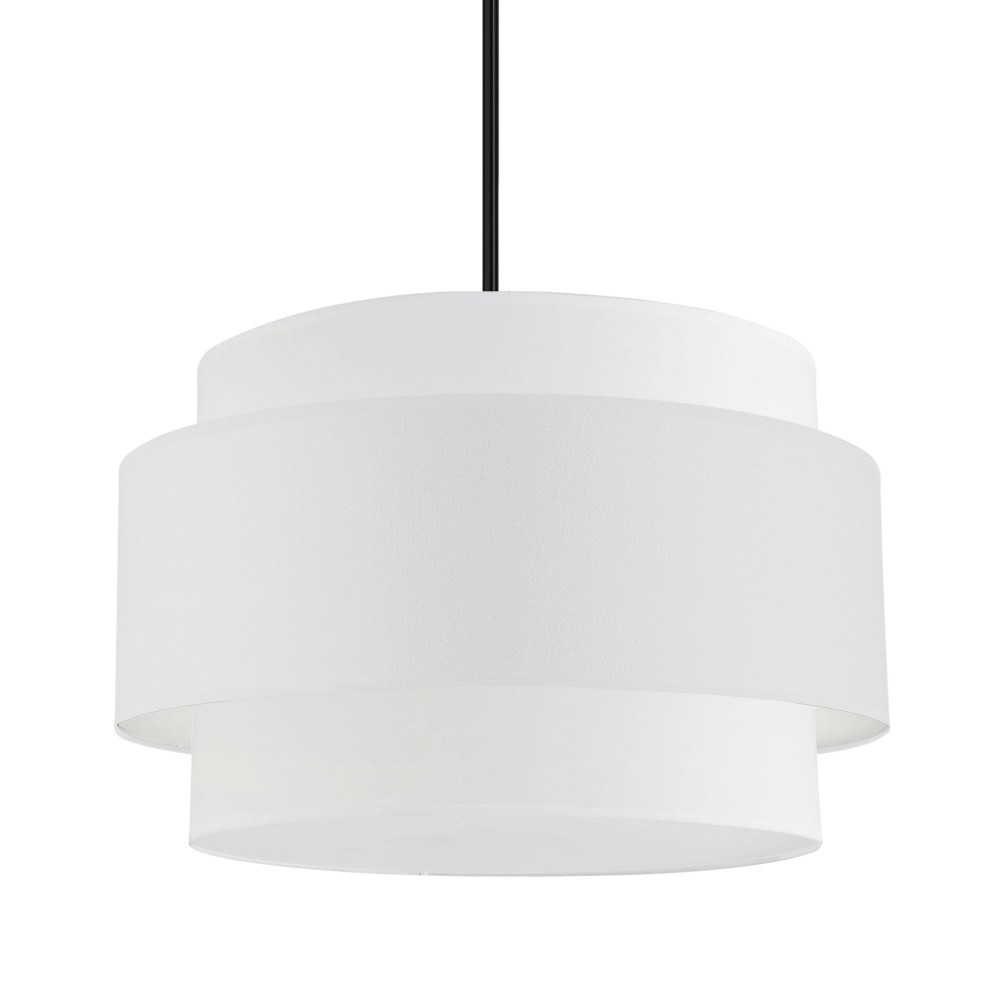 Priya 4 LT Incandescent Chandelier, Matte Black w/ White Shade