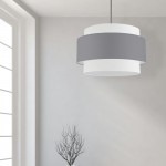 Priya 4 LT Incandescent Chandelier, Grey and White Shade