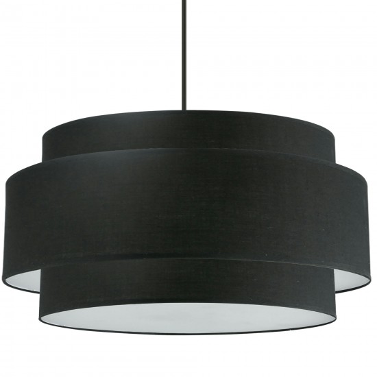 Priya 4 Light Incandescent Chandelier, Matte Black w/ Black Shade