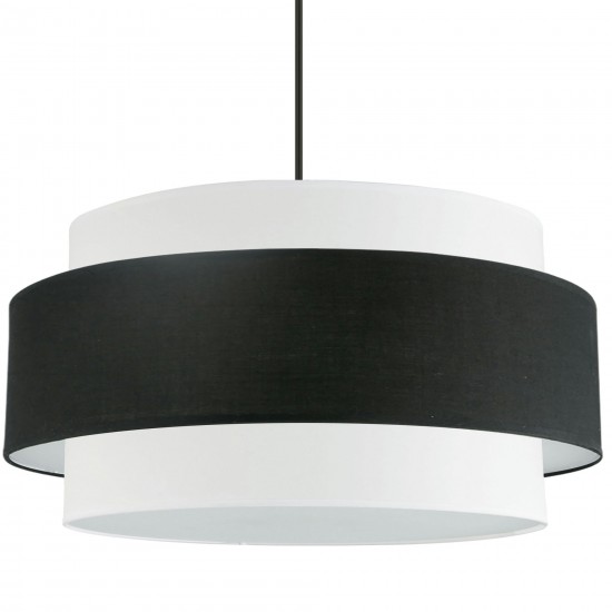 Priya 4 Light Incandescent Chandelier, Matte Black w/ Black / White Shade