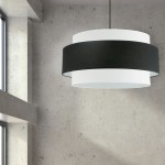 Priya 4 Light Incandescent Chandelier, Matte Black w/ Black / White Shade