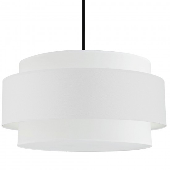 Priya 4 Light Incandescent Chandelier, Matte Black w/ White Shade