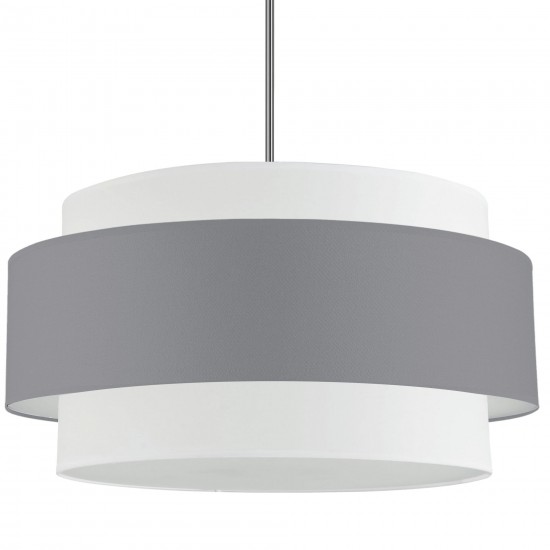 Priya 4 Light Incandescent Chandelier, Polished Chrome w/ Grey / White Shade