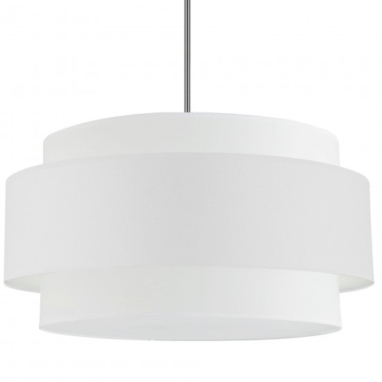 Priya 4 Light Incandescent Chandelier, Polished Chrome w/ White Shade