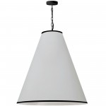 Prym Incandescent Pendant, Matte Black with White Shade and Black Trim