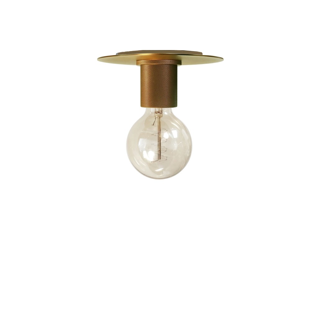 Incandescent Flush Mount, Aged Brass