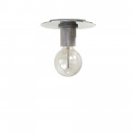 1 Light Incandescent Flush Mount, Polished Chrome