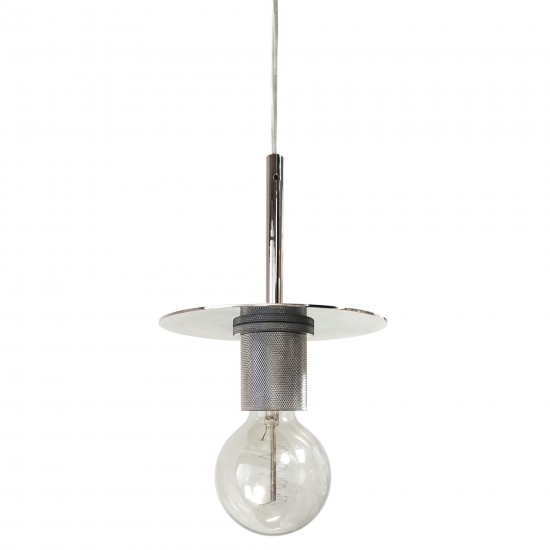 1 Light Incandescent Pendant, Polished Chrome