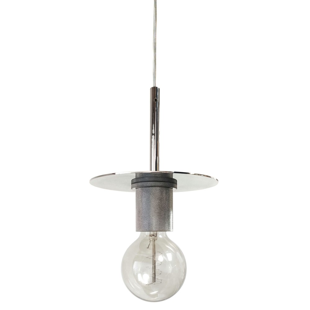 1 Light Incandescent Pendant, Polished Chrome