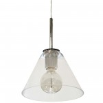 1 Light Incandescent Pendant, Polished Chrome with Clear Glass