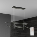 60W Horizontal Pendant, Matte Black with White Acrylic Diffuser