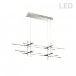 60W Horizontal Pendant, Polished Chrome with White Acrylic Diffuser