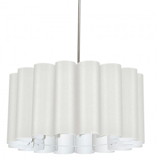 4 Light Sandra Pendant Milano White Polished Chrome