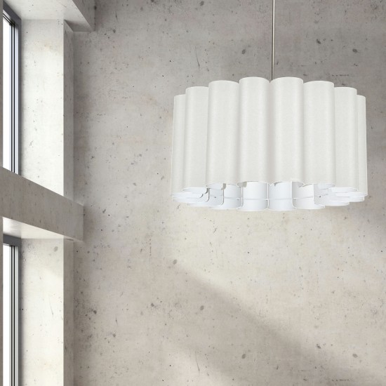 4 Light Sandra Pendant Milano White Polished Chrome