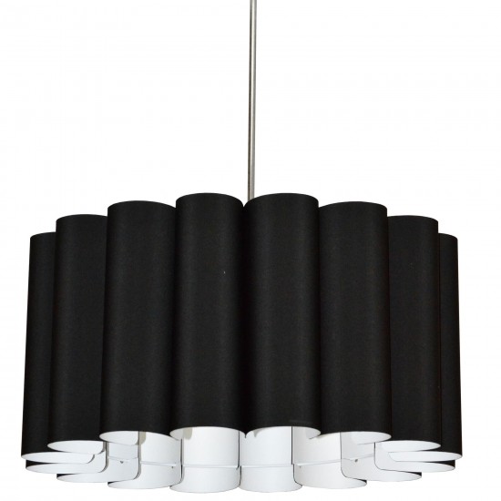 4 Light Sandra Pendant JTone Black Polished Chrome