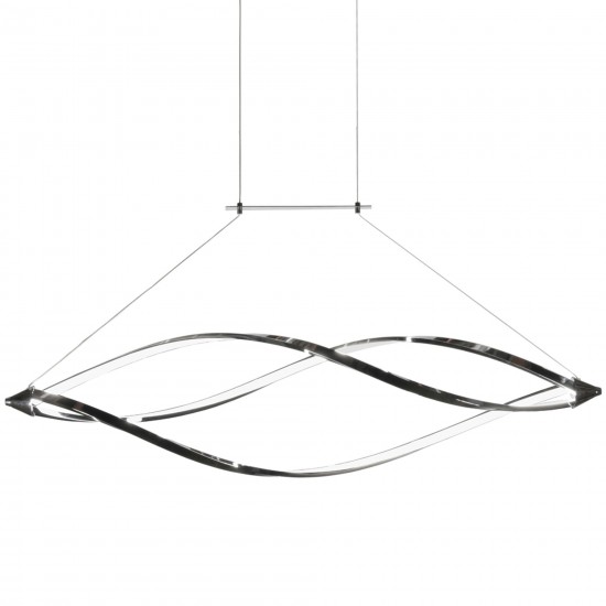 37 Watts LED Horizontal Pendant with Swooped Arms, Polished Chrome Finish