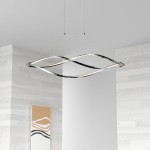 37 Watts LED Horizontal Pendant with Swooped Arms, Polished Chrome Finish