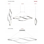 37 Watts LED Horizontal Pendant with Swooped Arms, Polished Chrome Finish