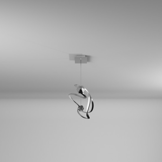 53W LED Horizontal Pendant, Satin Chrome Finish