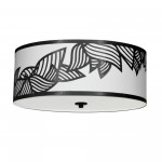 4 Light Flush Mount Polished Chrome Black and White Shade