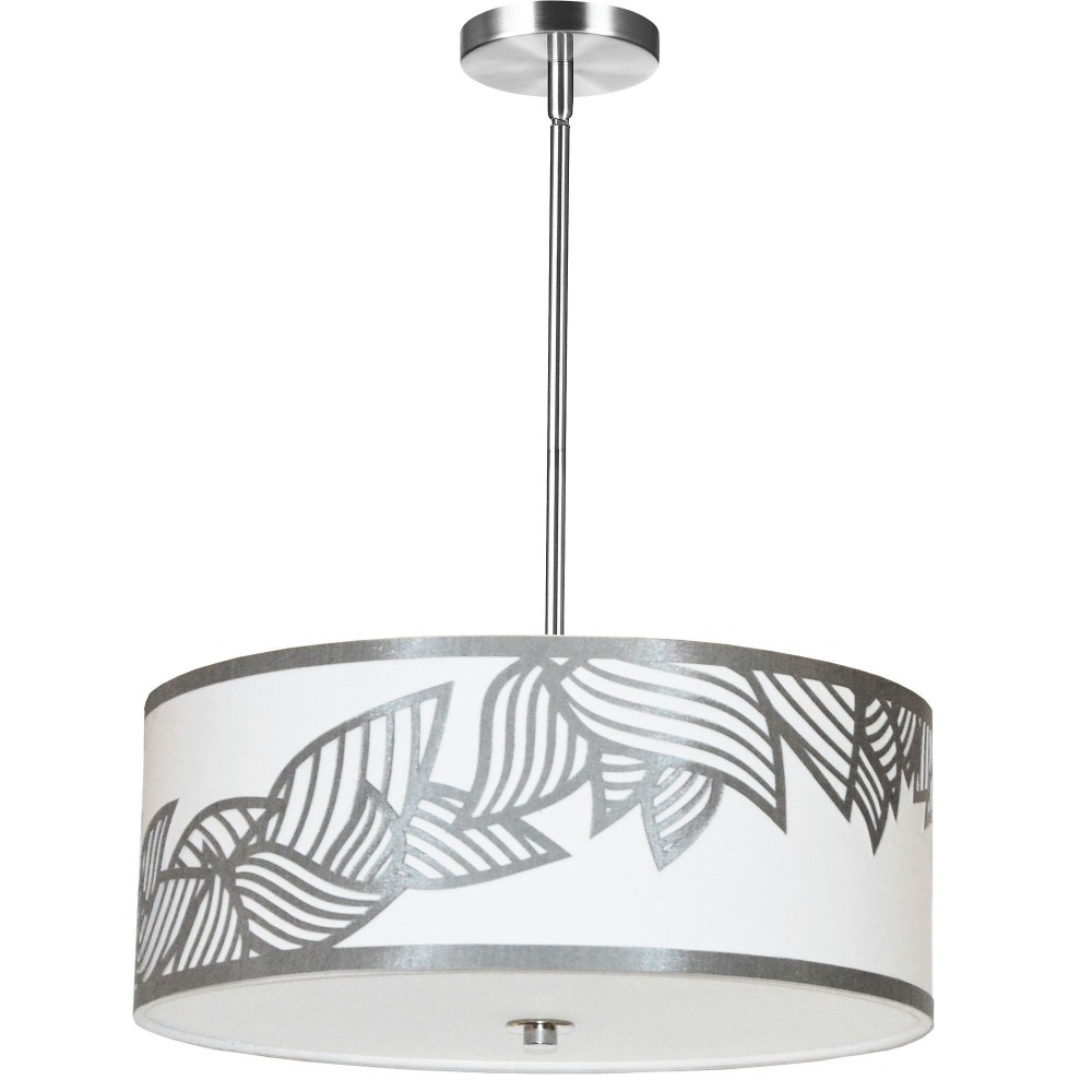 4 Light Pendant Polished Chrome Silver and White Shade