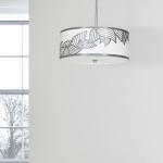 4 Light Pendant Polished Chrome Silver and White Shade