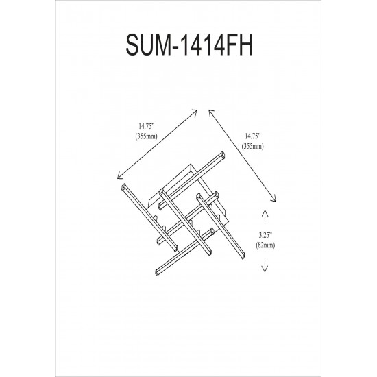 18W LED Flushmount PC w/ WH Acrylic Diffuser