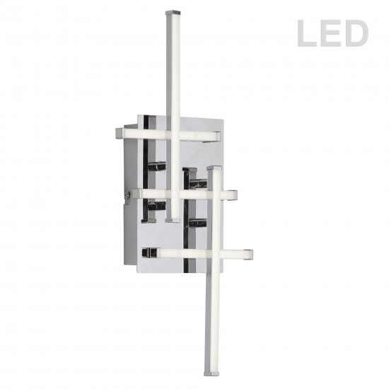 5 Light LED Wall Sconce, Polished Chrome Finish